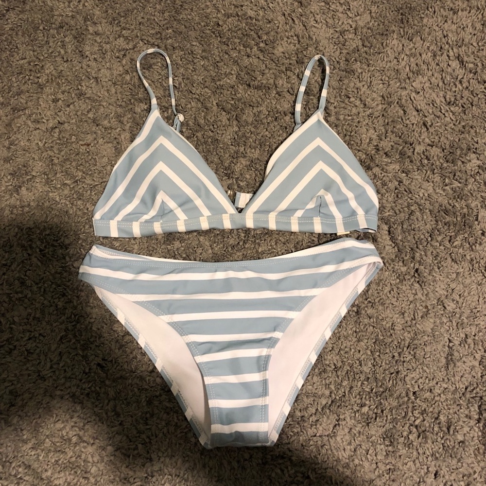 chevron striped bikini set (zaful)